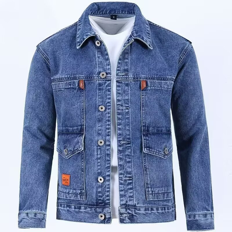 Primavera y otoño Denim coat hombres 2022 nueva marca de moda japonesa multi-Bolsillo ropa de trabajo suelta más tamaño chaqueta de los hombres