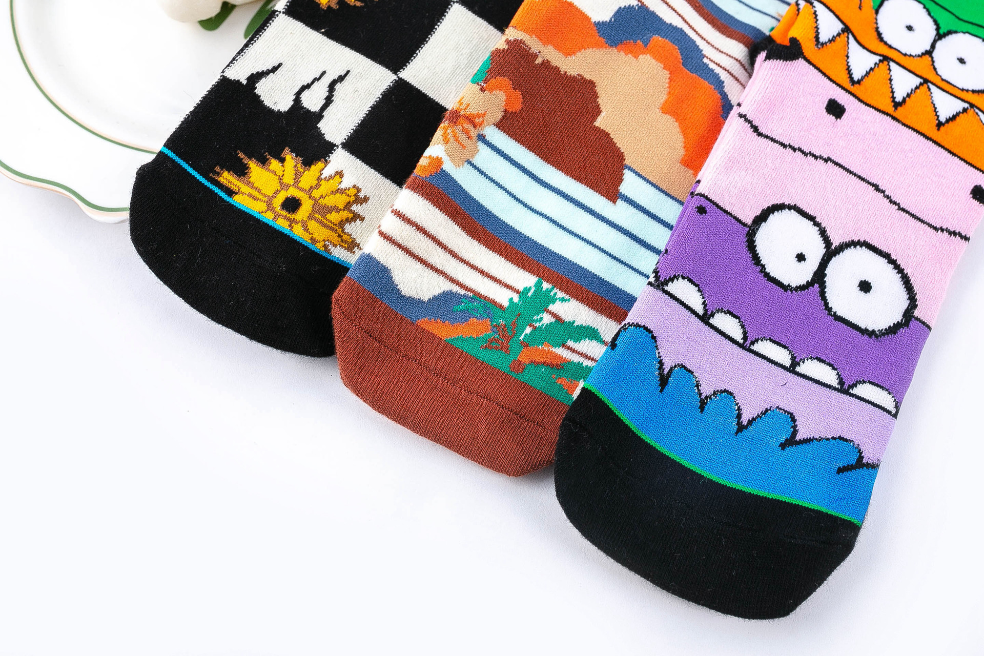 Fashion Contrast Color Cartoon Printing Sports Long Socks Wholesale Nihaojewelry display picture 2