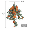 Balcony pipe wrapped simulation rose vine door to cover the decorative simulation 22 French rose wall hanging flowers