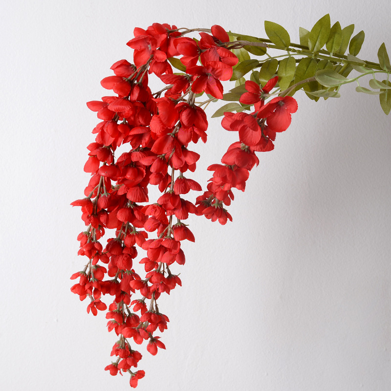 Simulación Able gigante wisteria línea de techo colgante flor de boda sala de bodas red diseño props de disparo