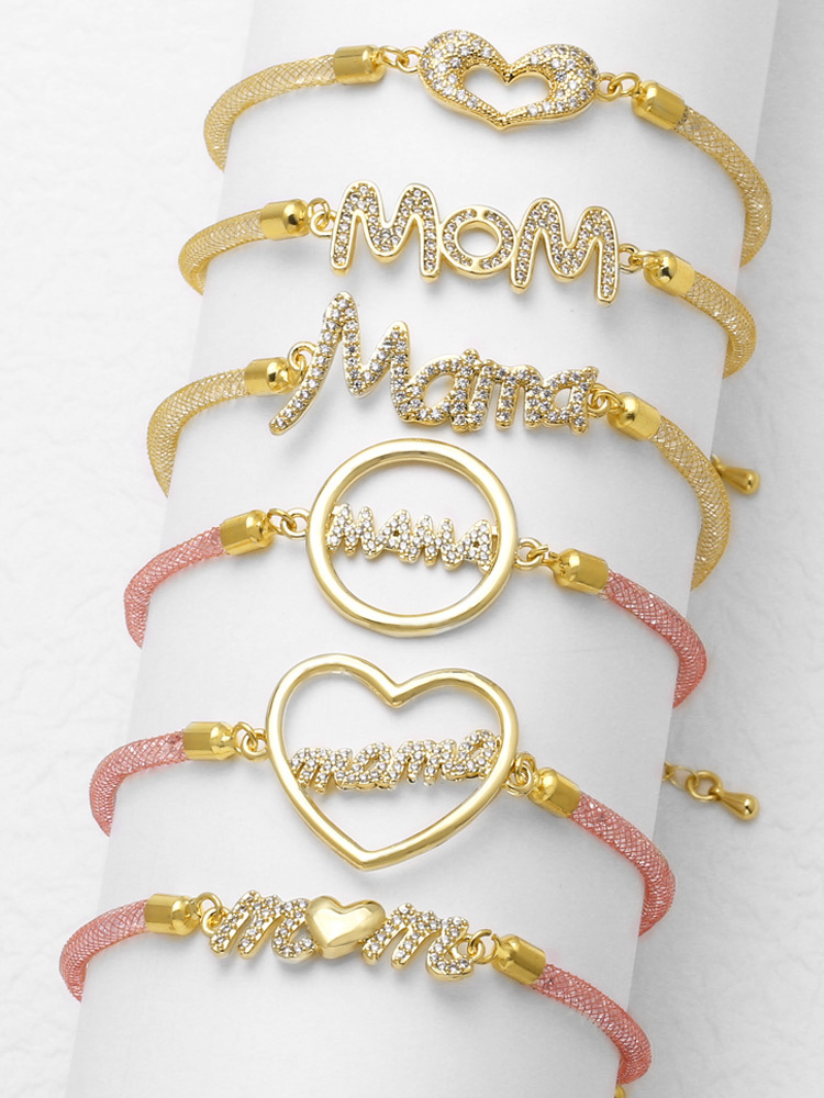 Wholesale Jewelry Elegant Vocabulary Words/Name Heart Shape Copper Bracelets display picture 2