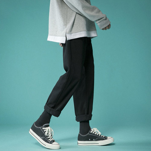  New Summer Outerwear Solid Color Straight Leg Jeans for Men Korean Version Ins Trend Brand Loose Matchy Casual Pants