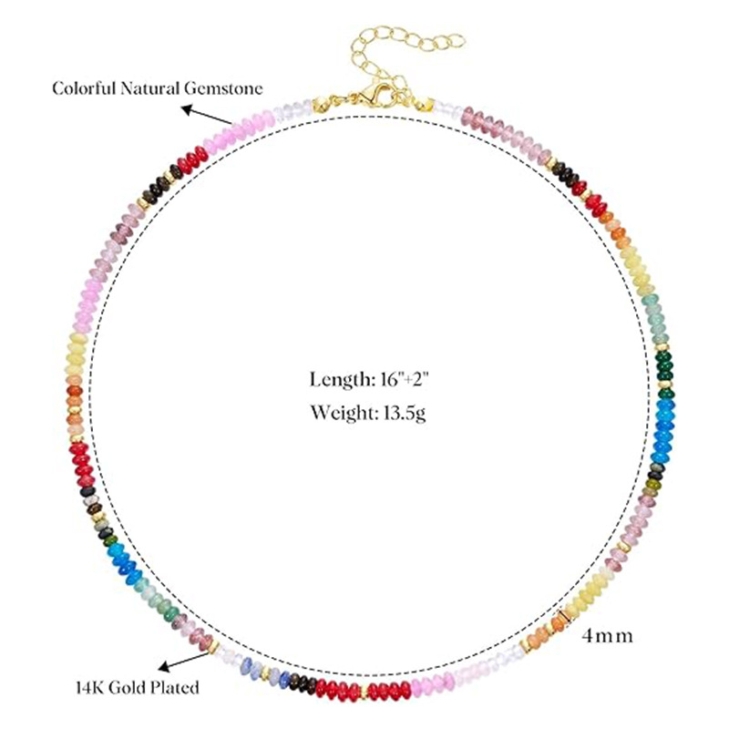 15g Weight Lobster Trigger Clasp Closure Clasp Closure Type Necklace Classification Beaded Chain Chain Type 1 Piece Quantity Daily, Street Occasion natural stone Material Geometric Pattern Women's Gender Simple Style Style Simple Style Geometric Natural Stone Beaded Chain Necklace 无