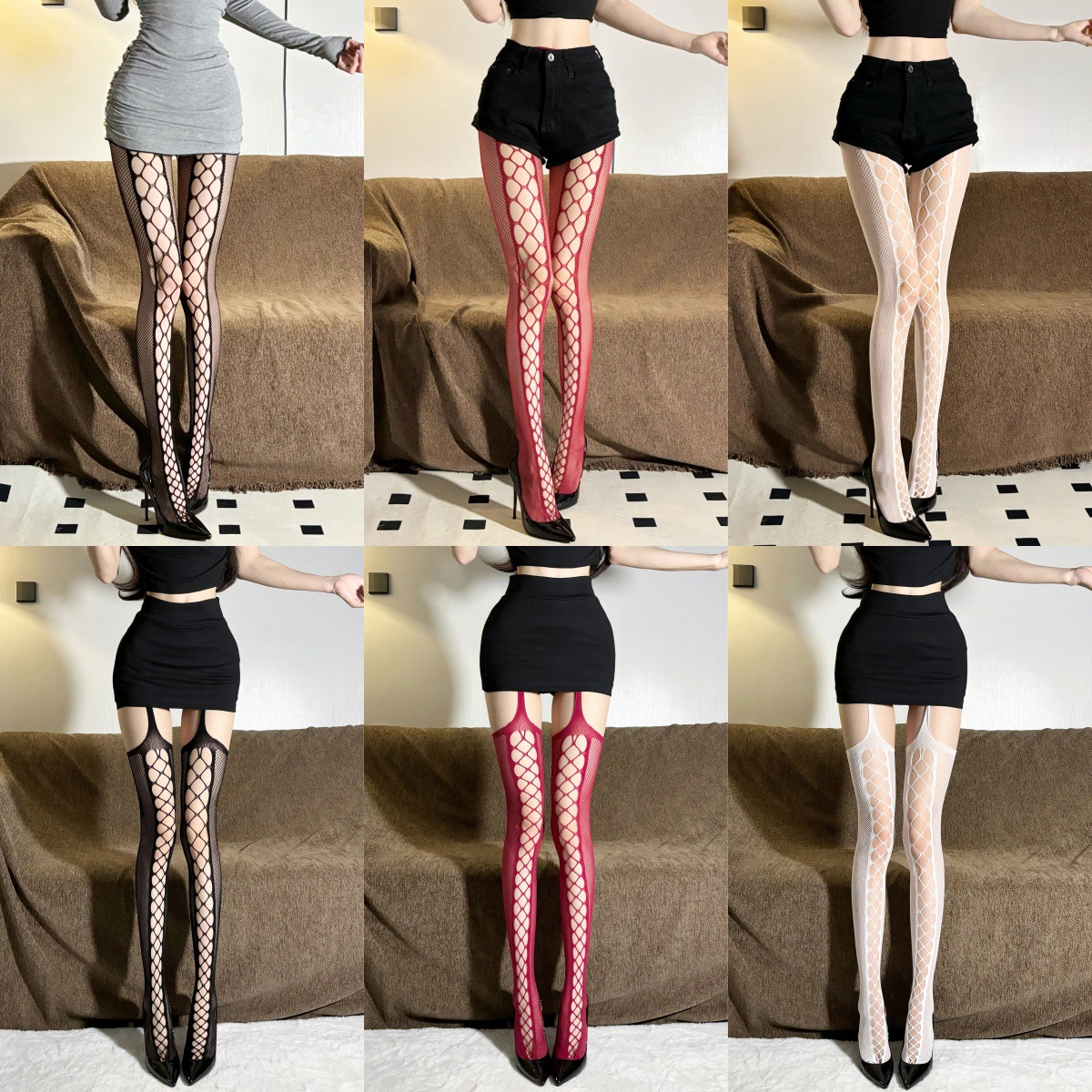 New Homemade Hollow Yujie Pantyhose Sexy Pure European and American Jacquard Pantyhose Sexy Abstinence Sexy Black Silk