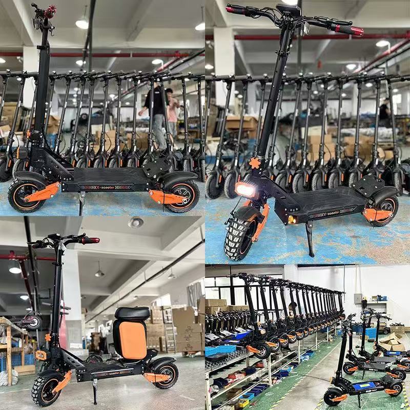 Cross-Border New Hot-Selling 48V Lithium Battery Off-Road Tire Electric Scooter, Foldable Two-Wheeled Adult Folding Mobility Vehicle