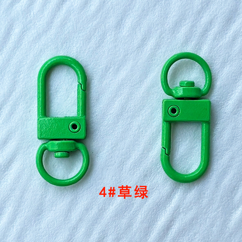 烤漆三分小门扣彩色钥匙扣饰品配件U形弹簧扣挂扣现货糖果色8字扣|undefined
