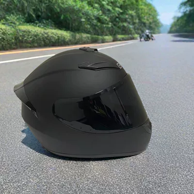 Motorcycle Full-Face Helmet for Men and | Motosiklet kaskı (dəbilqə) - pure-asian-black-black-lens-l-head-circumference-57-58-weight-60-65kg