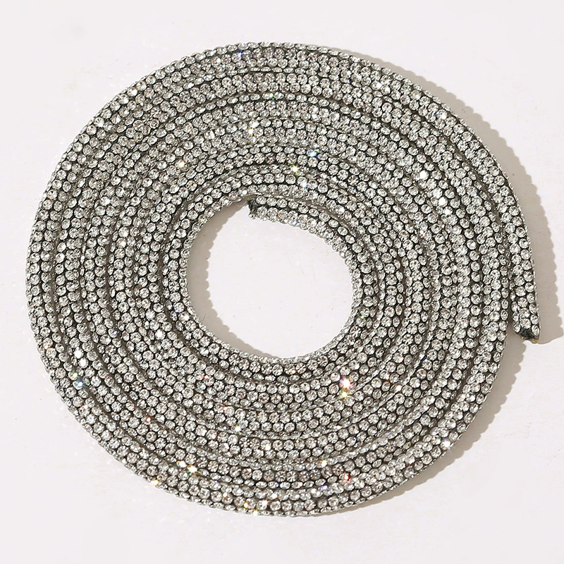 Знаменитая фабрика оптовых rhinestone diy украшения одежды аксессуары круглый полный страп цветной rhinestone лента кружевная лента