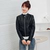 2021 new pattern spring and autumn Korean Edition Women's wear Locomotive leather Jacket leather clothing PU have cash less than that is registered in the accounts Slim coat