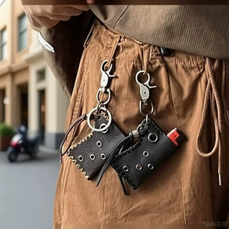 Новый мужской ретро кожаный чехол для зажигалки, креативный персонализированный брелок-подвеска, чехол для зажигалки в стиле кемпинга на открытом воздухе