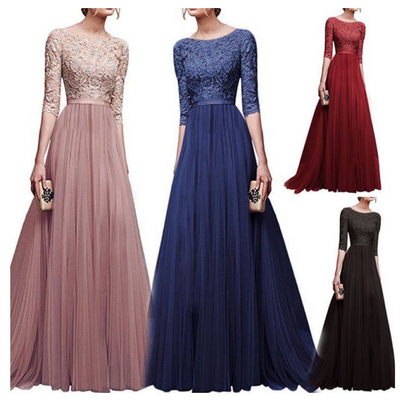 European and American autumn and winter foreign trade new evening dress ebay Amazon wish explosion chiffon evening dress