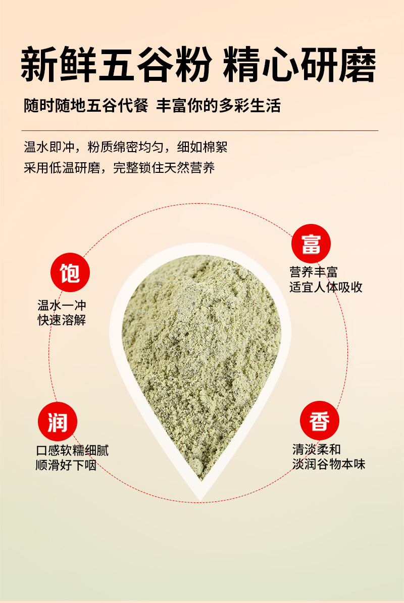 Roasted Green-Kernel Black Bean Powder Hei Dou Fen Glycine max Ready-to-Mix Meal Replacement 500g quality and texture