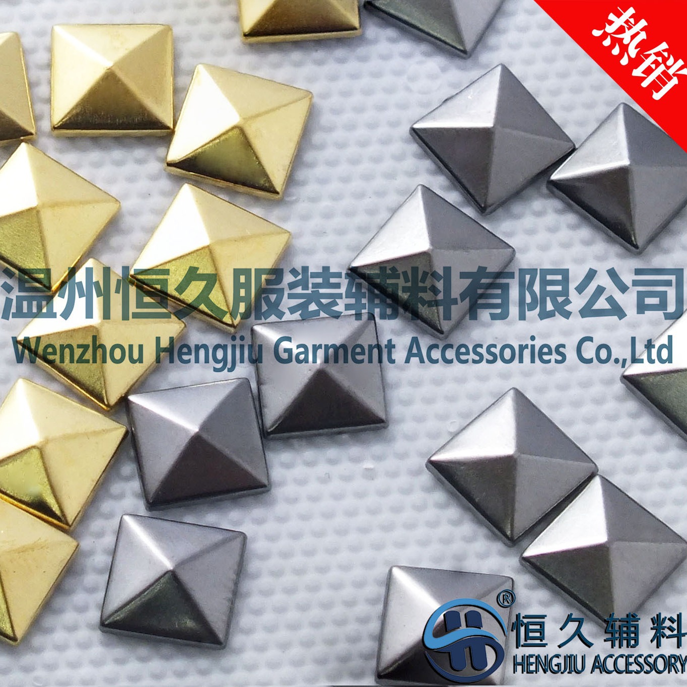 厂家直供/copper studs/枪色环保铜烫片/8*8mm尖顶铜烫片