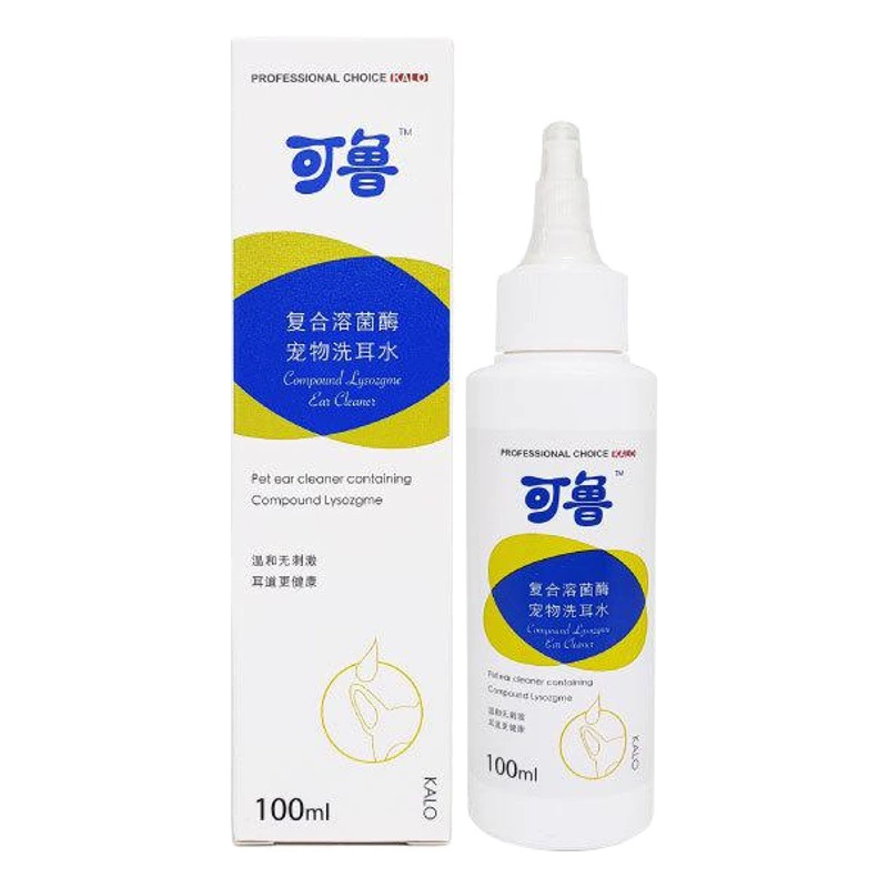 Биоферментный раствор для чистки ушей животных Kelu Compound Lysozyme, формула с лизоцимом, для собак и кошек, 60/100 мл