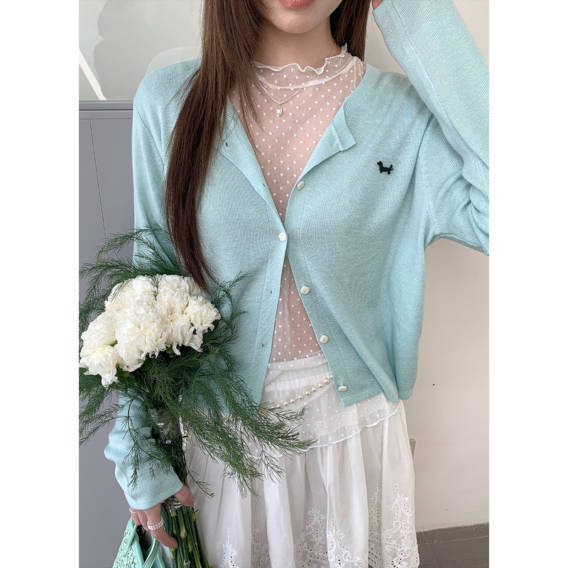 [No Returns or Exchanges] Polka Dot Lace Collar Versatile Women's Slim-Fit Korean-Style Top Ye037