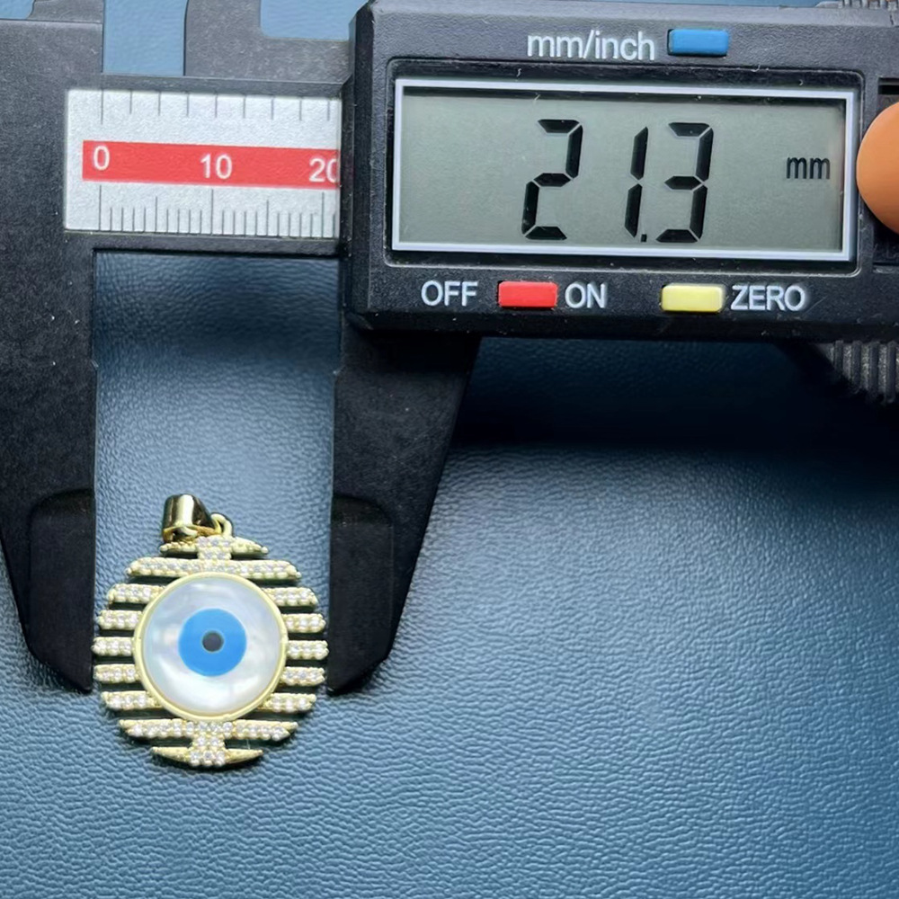 8g Weight Pendant Jewelry Making Type Shell, Zircon Inlay Material DIY Jewelry Accessories Classification 1 Piece Quantity Copper Material Eye Pattern Plating Design Simple Style Style 1 Piece Copper Shell Zircon Eye Pendant 8