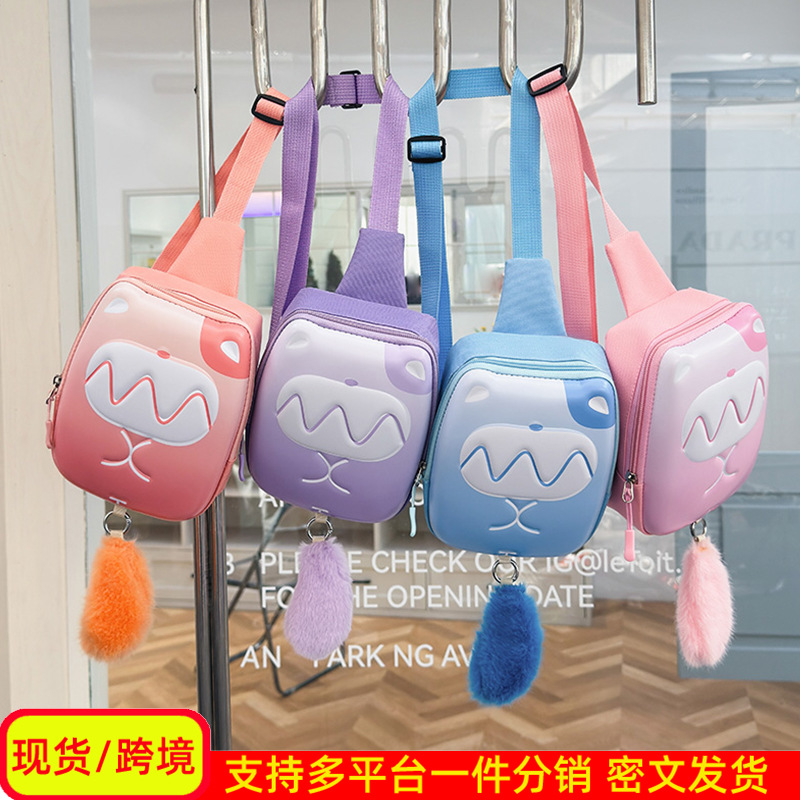 Bolsos de niñas bolsos de pecho de dibujos animados para niños lindos bolsos de cinturón de niñas 2025, nuevos huevos para niños mochila pequeña