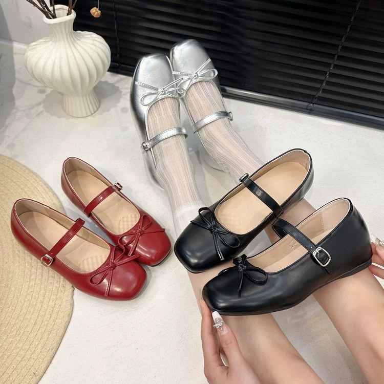 Балетки с внутренним увеличением роста, весна-лето 2025, новые французские балетки с бантом, женские, мягкая подошва, туфли Мэри Джейн с юбкой