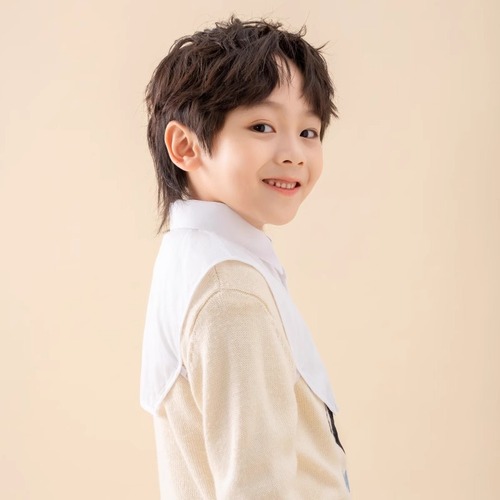 Children's White Collar Shirt Collar for Boys and Girls Baby Knit Sweatshirt Cotton Decorative Collar Versatile Base Collar