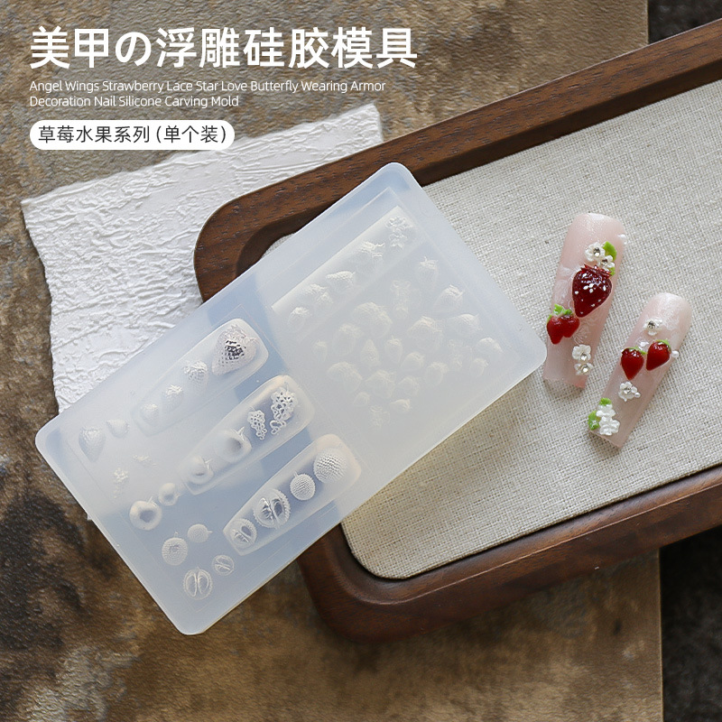 Manicure 3D molde de silicona suave herramientas de tallado arco manicure relieve goteo joyas manicure molde de silicona