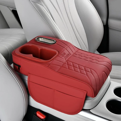 Armrest box pad Water Cup Holder Car Tissue - red