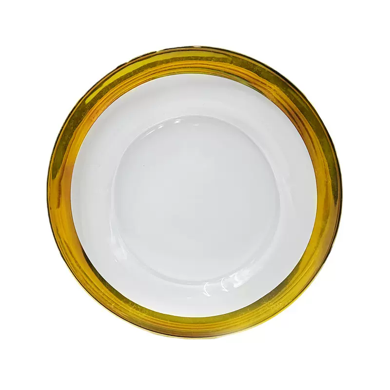 工厂直销欧式金色西餐盘创意金边银边餐具套装酒店牛排餐盘外贸玻