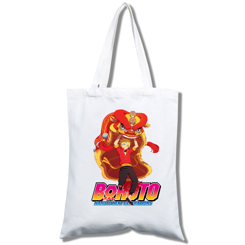 新款动漫火影忍者手提袋时尚折叠购物袋便携大号女士单肩包帆布袋