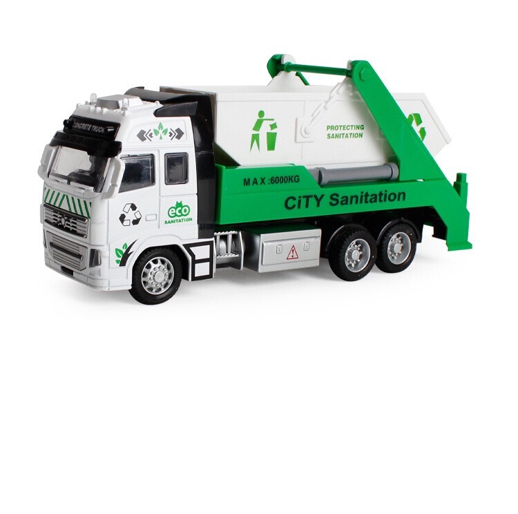 1:38 Scale Alloy Pull-Back Sanitation Truck Engineering Vehicle Model Toy Gift 1:38 Scale Alloy Pull-Back Sanitation Truck Engineering Vehicle Model Toy Gift