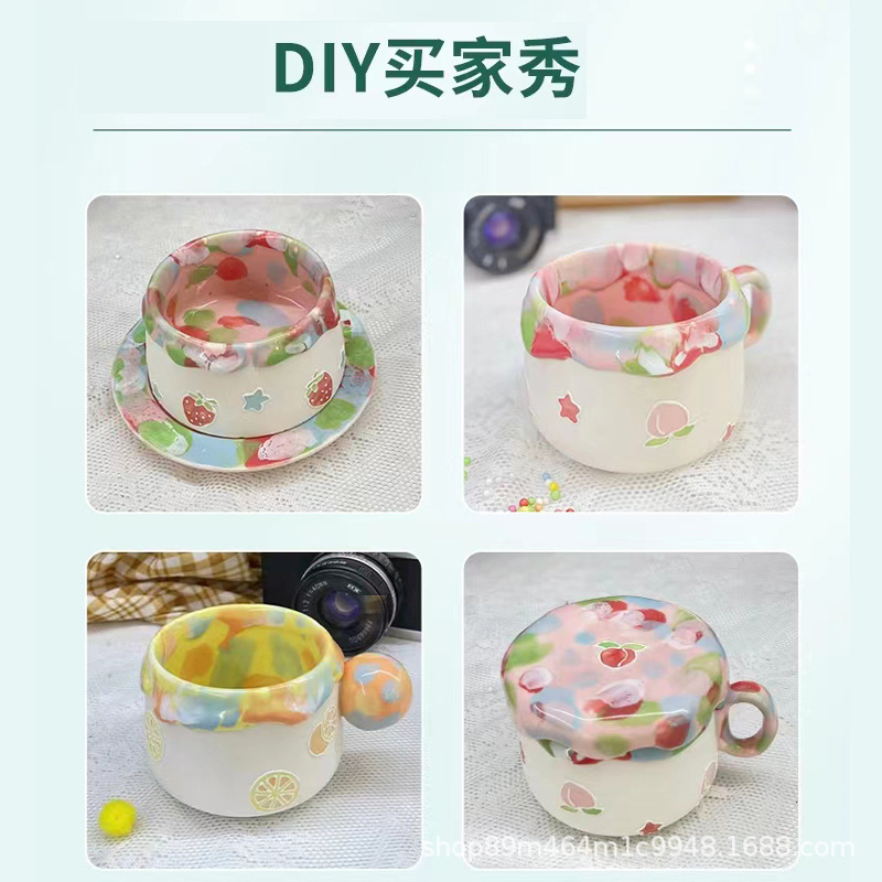 Taza de Cerámica en Blanco Cerámica para Pintar DIY, Bajo Esmalte para Manualidades DIY image 4