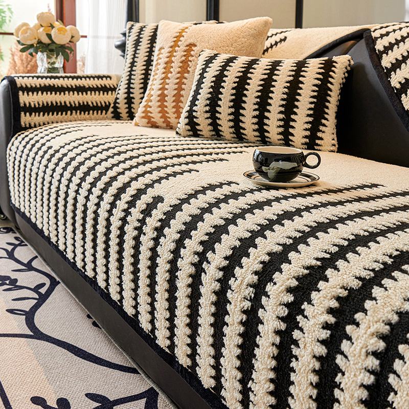 Advanced Sense Simple Modern Non-slip Cushion Winter Living Room Sofa Cover Cushion Plush Nordic Sofa Towel Sofa Cushion
