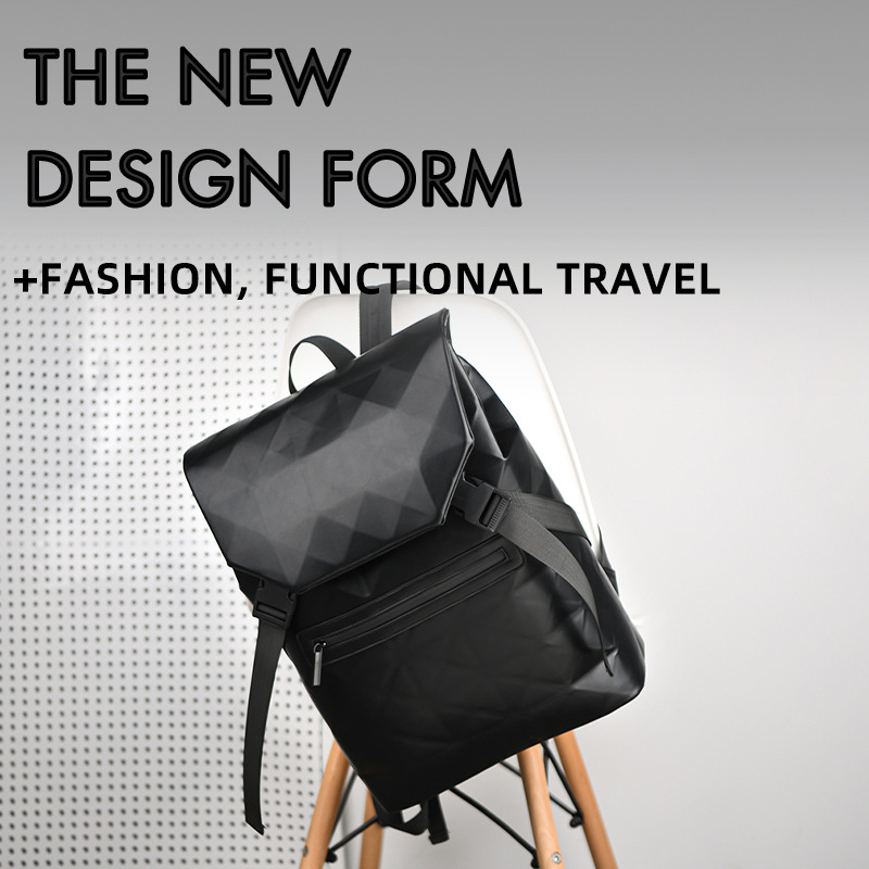 Men's Lingge 15.6 Business Commuter Computer Bag Trendy Cool Large Capacity Fashion Travel Backpack_voghion.com