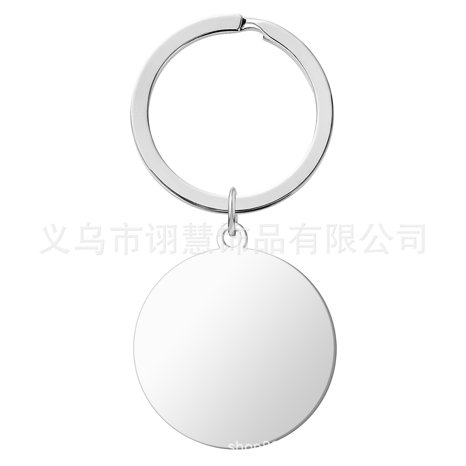 Fábrica personalizada llavero de acero inoxidable joyería en blanco negro redondo grabado de metal prueba accesorios de llave colgante