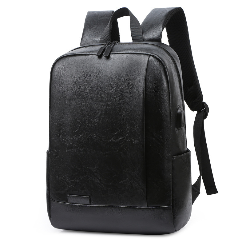 Foreign Trade Simple Pu Backpack Casual Men's Shoulder Bag with External Charging Port Laptop Backpack Wholesale Dropshipping Foreign Trade Simple Pu Backpack Casual Men's Shoulder Bag with External Charging Port Laptop Backpack Wholesale Dropshipping