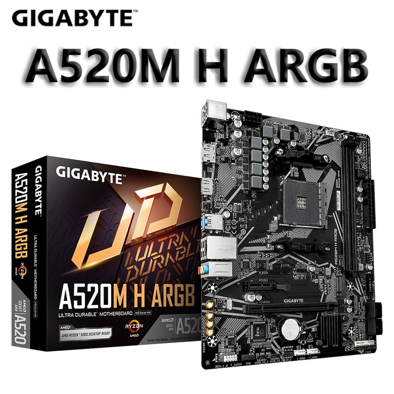 Suitable for Gigabyte-A520M H Argb Computer Motherboard, Light Synchronization, A520/Am4 Motherboard