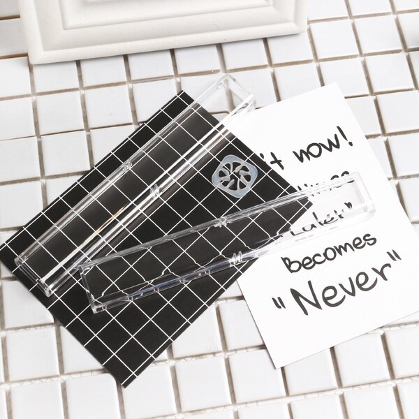 Transparent plastic pencil case
