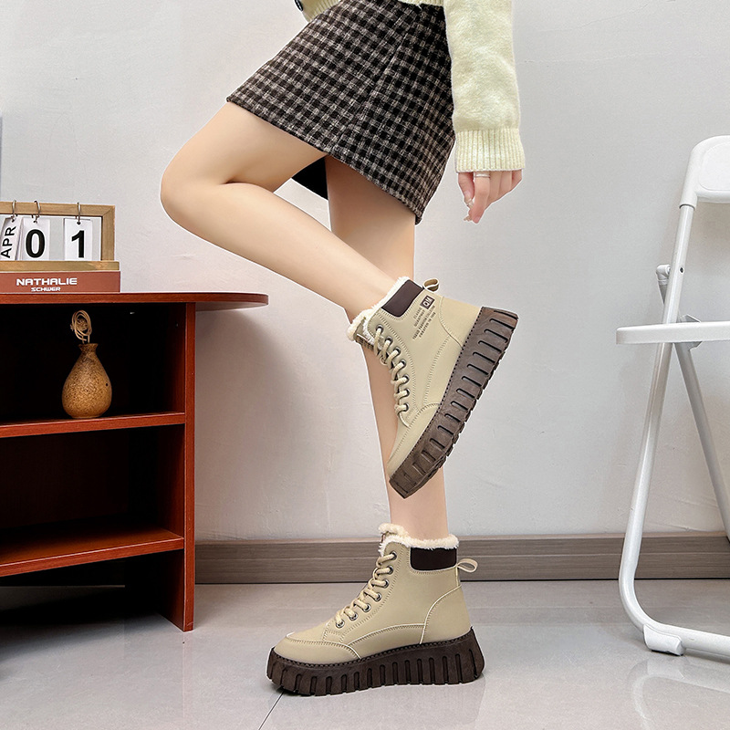 Stivali da donna Desert Boots Stivali da neve Sintetici Bohemian Punk Tacco medio Tacco alto Punta a punta Punta quadrata Calzature sportive da ufficio stringate_voghion.com