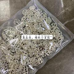 [Yi Sen] Diamond-Inlaid Crown Hollow-Out Button Silver Costume Accessory for Knitted Cardigan and Shirt—Decorative Button