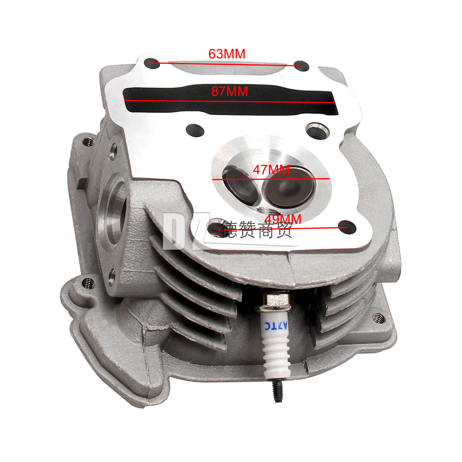 47mm Large Diameter Cylinder Kit Cylinder Head Fit GY6 80cc 139QMB ATV Go Kart