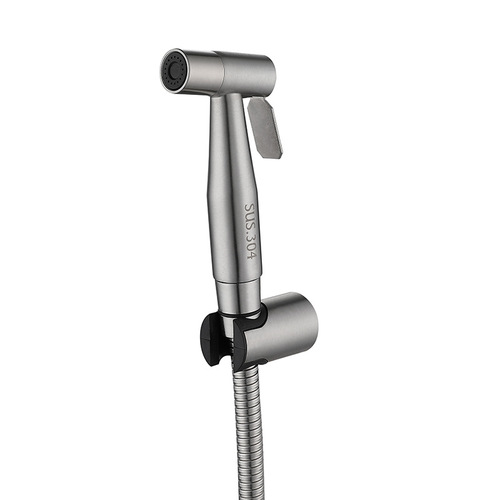 Cross-border foreign trade toilet companion bidet spray gun set high pressure booster nozzle toilet spray gun 304 stainless steel