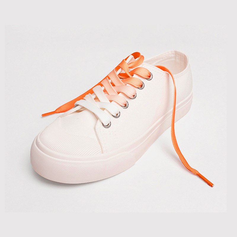 Lona zapatos blancos gradiente cordón transparente doble capa