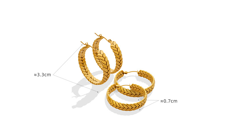 Fashion Wheat Earrings Titanium Steel Gold Plated Ear Clip Accessories Wholesale display picture 1