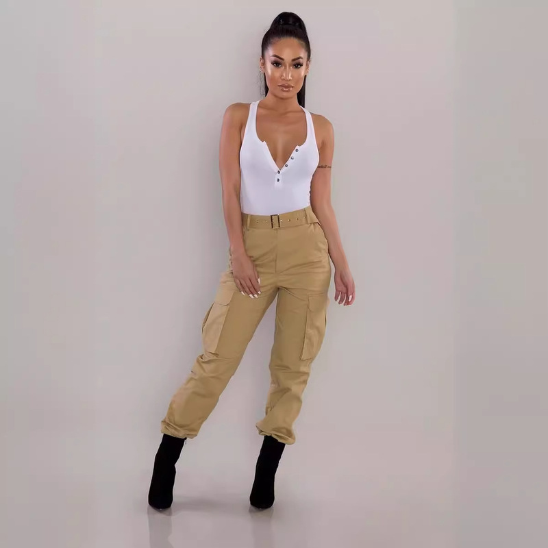 2023 foreign trade cross-border Women's European and American overalls wish pants Amazon casual pants (excluding Belt)