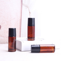 スポットブラウンローリングボールボトル 50ml ガラスローリングボールボトル 透明ローリングボールボトル キャップ付き 50ml ブラウンローリングボールボトル