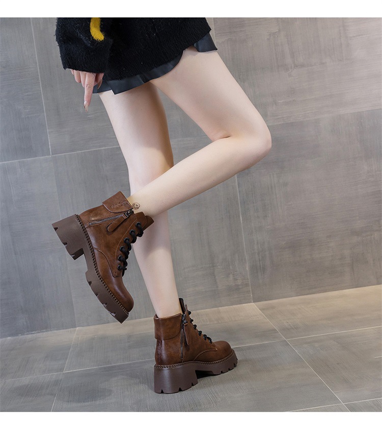 Boot Martin da nữ cổ thấp đế dày phong cách Anh quốc mùa thu đông — M2279-1 màu đen lót nhung, M2279 Màu cà phê lót một lớp, M2279-1 Màu cà phê lót nhung, M2279 màu đen một lớp bên trong chi tiết 19