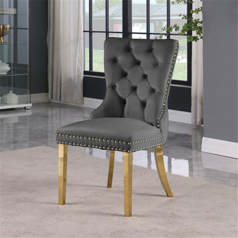 American British Light Luxury Velvet Dining Chair Nordic Soft Bag Household Chair Backrest Negotiation Chair Hotel Leisure Chair