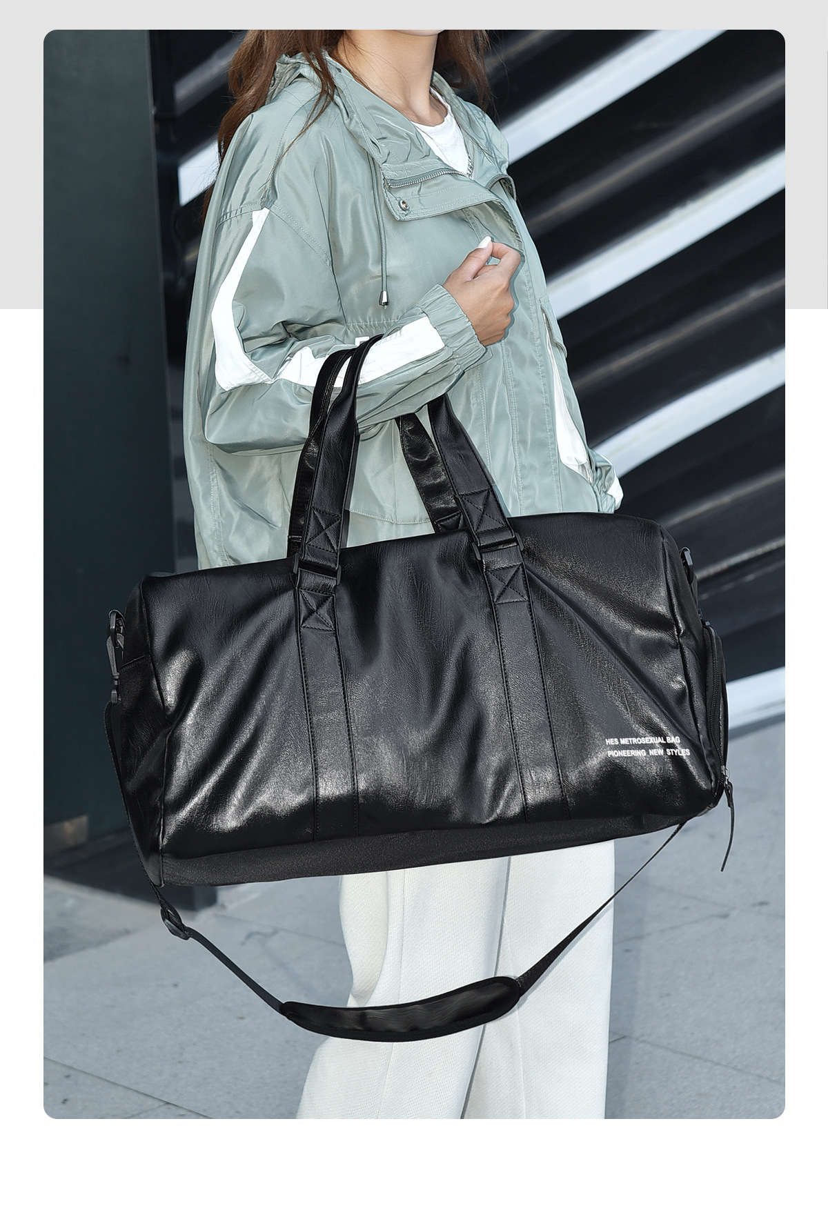 Sac à main de grande capacité pour hommes, bagages de loisirs à la mode, sac de voyage pour sports de plein air, sac de fitness à séparation sèche et humide_voghion.com