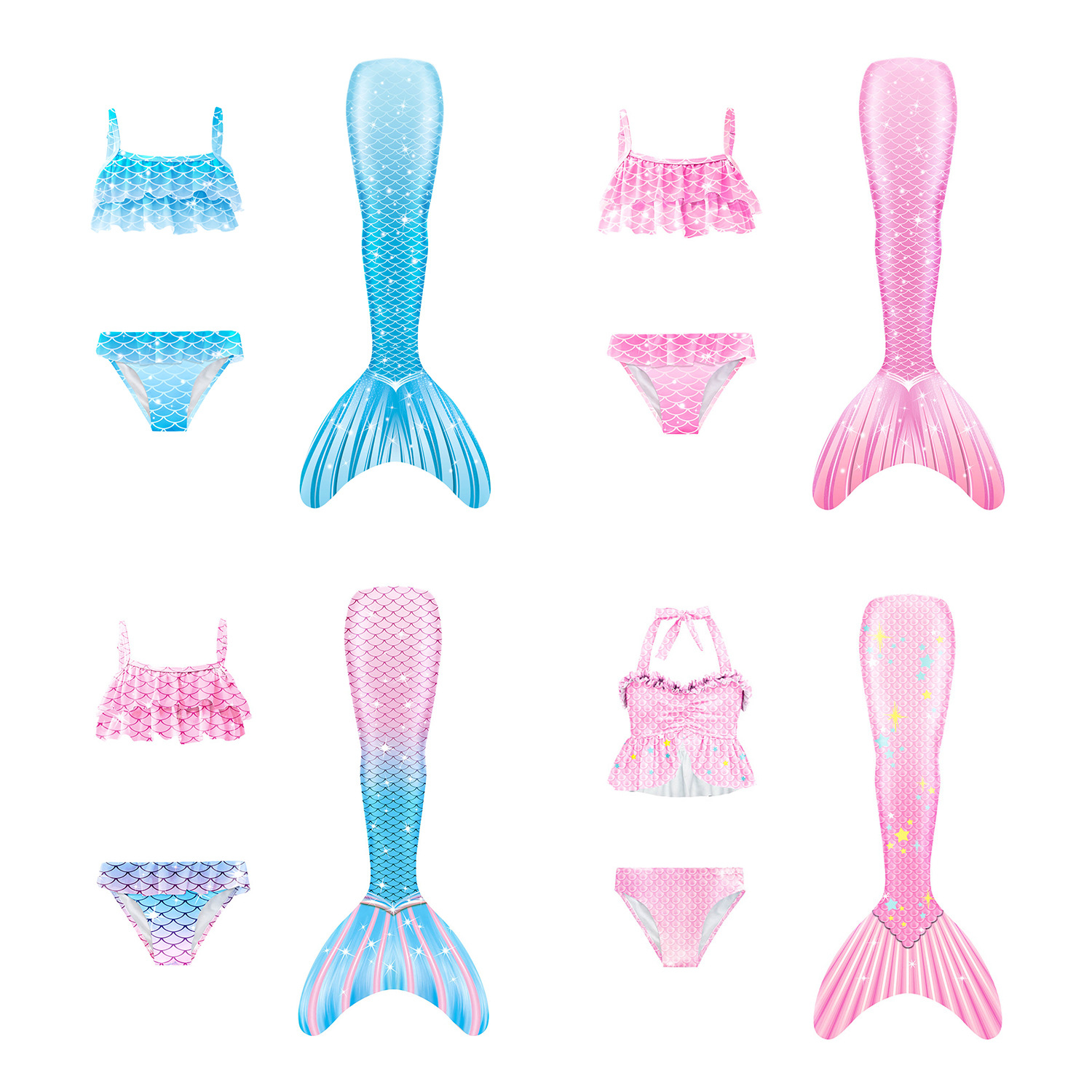 Детский купальник, крой «рыбий хвост»