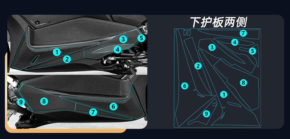 Suitable for 20-26 Models of Yamaha Xmax300 Fuel Tank Stickers, Modified Body Thickened Protective Stickers, Decals, and Film Accessories