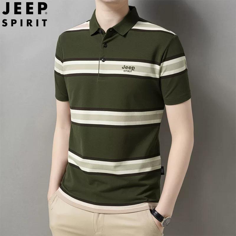 Летняя хлопковая футболка JEEP SPIRIT, поло