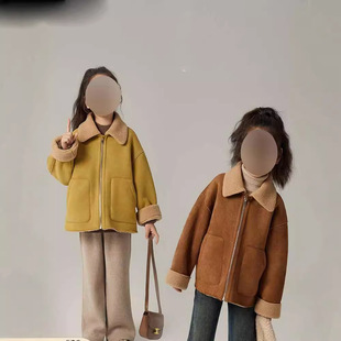 Girls Mao Mao coat autumn and winter new Korean version of foreign style fleece-lined jacket casual coat children a generation of hair